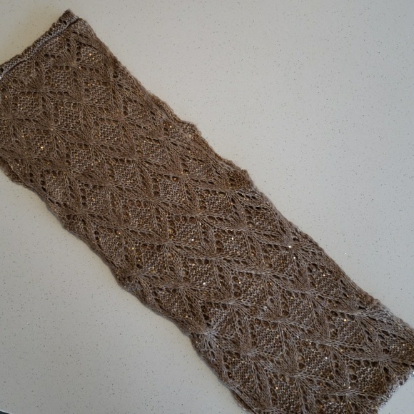Faded Glory scarf taupe tan infinity gold sparkle One size - Picture 5 of 6